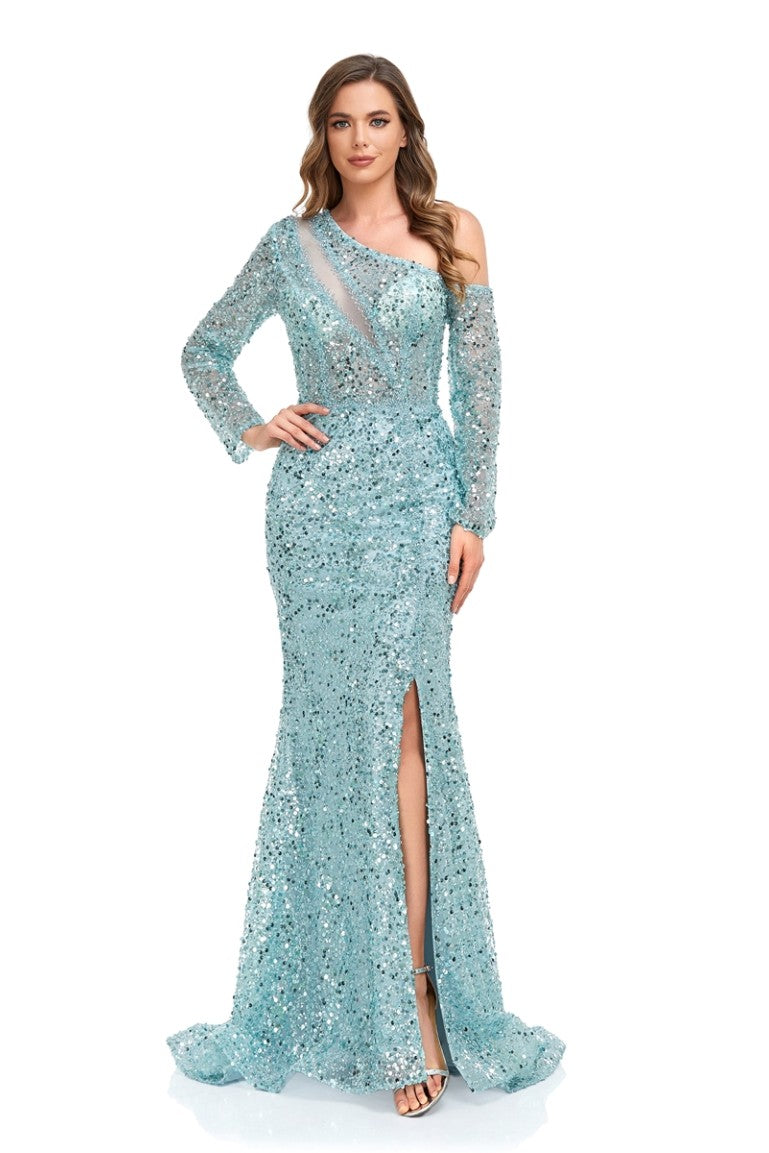 good evening dresses High Couture NR2278 Long Formal Sequin Evening Dress by Formal Dress Shops Baby Blue / 10