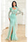 Formal Dresses Fitted Long Ruffle Sequin Formal Evening Dress Mint