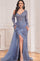 Formal Dresses Beaded Long Formal Sequin Evening Dress Blue