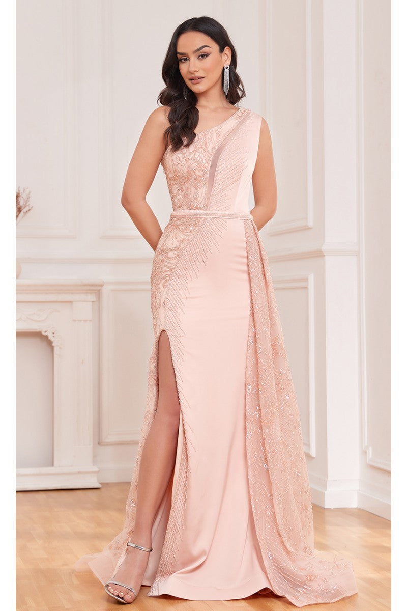 High Couture NR2294 Formal Beaded Long Overskirt Prom Dress