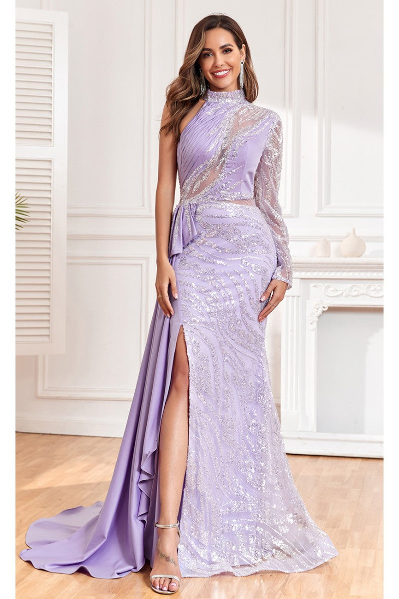 size 20 evening dress Primavera Couture 14004 Size 20 Neon Pink Long Fitted One Shoulder Sequin Plus Size Prom Dress Formal Gown