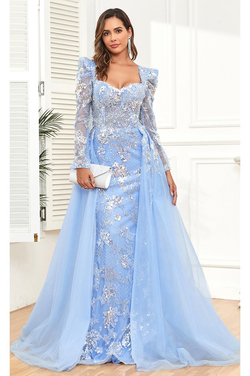High Couture NR2312 Long Floral Lace Formal Evening Dress