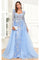 Formal Dresses Long Floral Lace Formal Evening Dress Blue