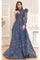 Formal Dresses Beaded Sequin Long Formal Evening A Line Dress Navy