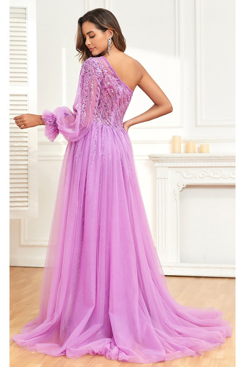 Formal Dresses Overskirt Long Formal Evening Dress Purple