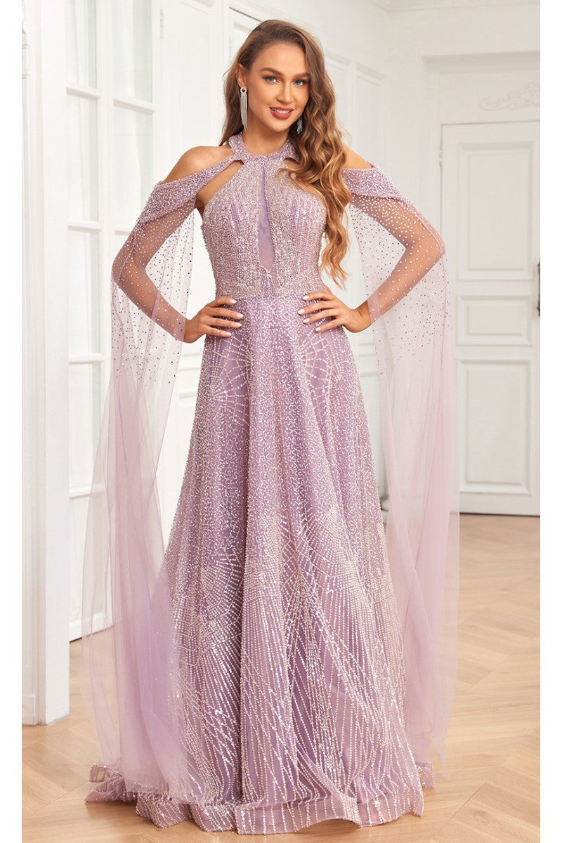 High Couture NR2340 A Line Ball Gown Long Formal Beaded Prom Dress