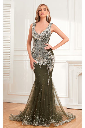High Couture NR2341 Fitted Long Formal Evening Dress