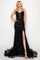 Prom Dresses Long Fitted Slit Formal Prom Dress Black