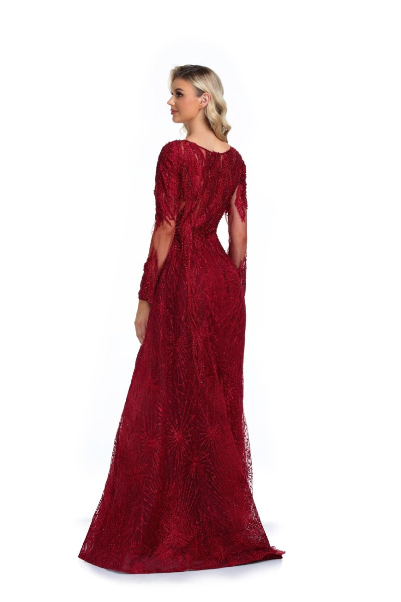 High Couture NR6302 Long Beaded Formal Evening Overskirt Dress