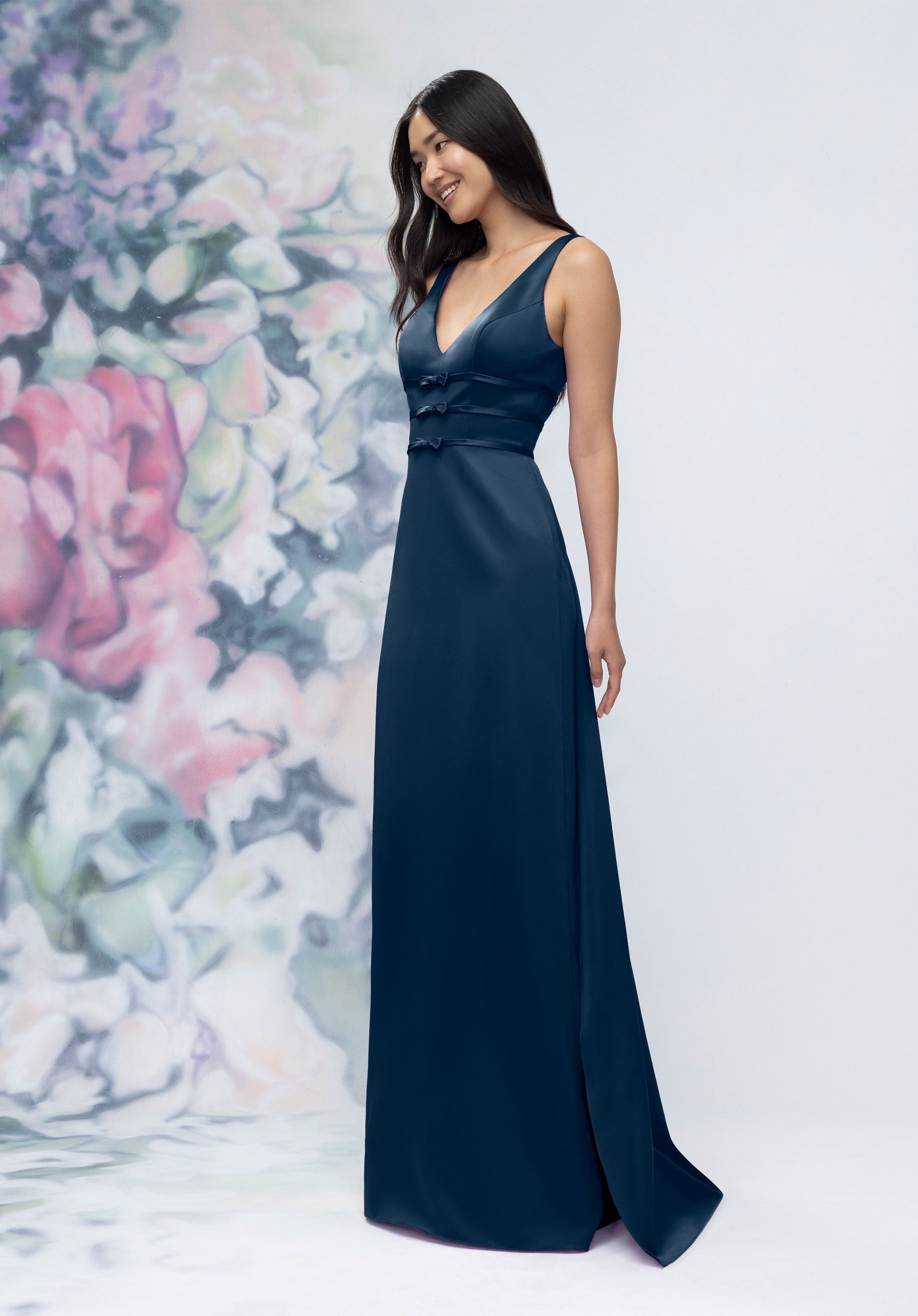 Formal Dresses Slit Formal Long Dress Navy-Satin-3030013-Train