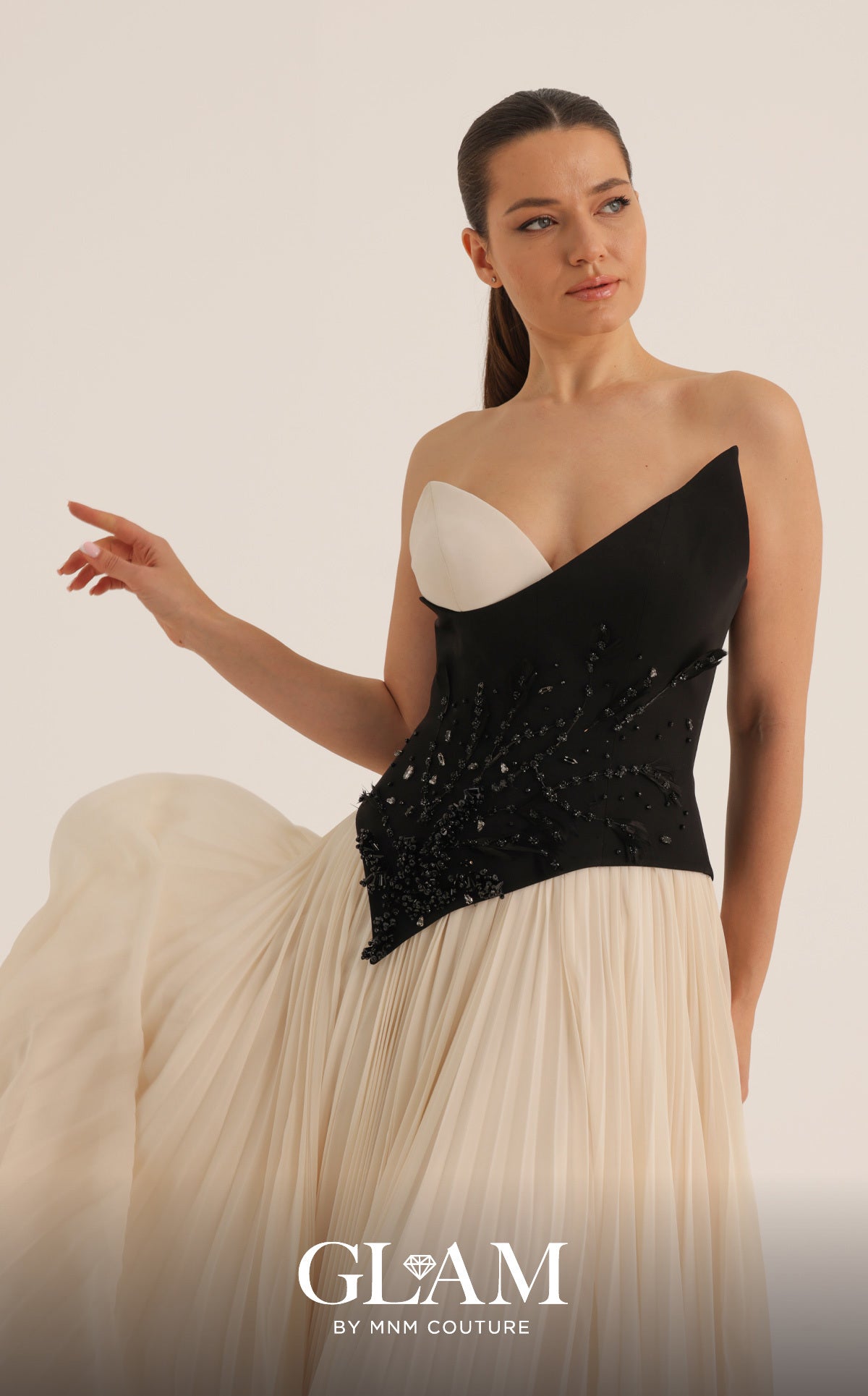 One-Shoulder Floor-Length Chiffon Formal A-Line MNM Couture O07808