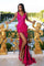 Prom Dresses Formal Feathers Long Prom Dress Hot Pink