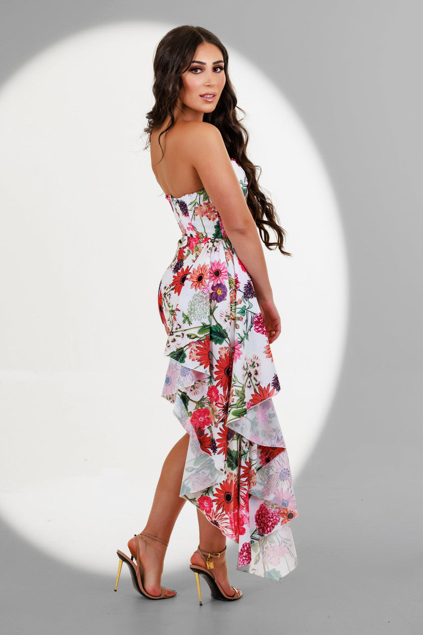 Cocktail Dresses Short Floral Cocktail Dress Multicolor