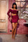 Cocktail Dresses Short Fitted Lace Cocktail Dress Deep Red