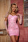 Cocktail Dresses Sequin Fitted Short Cocktail Dress Pink