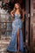 Prom Dresses Long Glitter Formal Fitted Prom Dress Blue