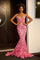 Prom Dresses Fitted Long Mermaid Formal Prom Dress Pink/Multicolor