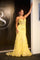 Prom Dresses Long Formal Fitted Lace Applique Prom Dress Yellow