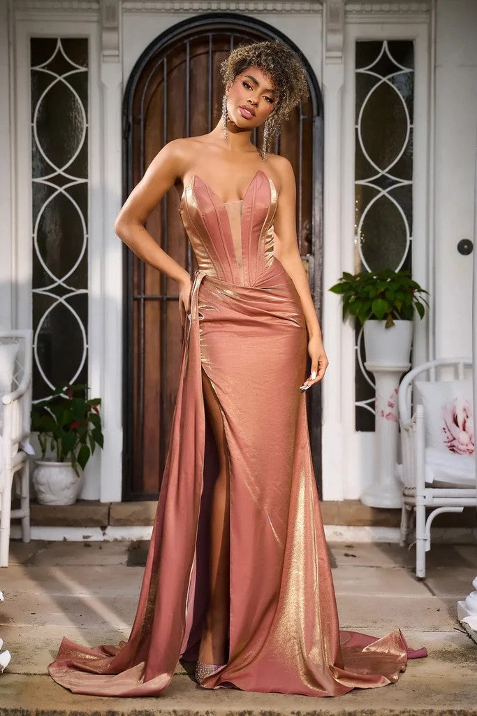 Portia and Scarlett PS24634E Long Prom Dress - Bronze / 16 Portia and Scarlett PS24634E Long Prom Dress - Bronze / 16