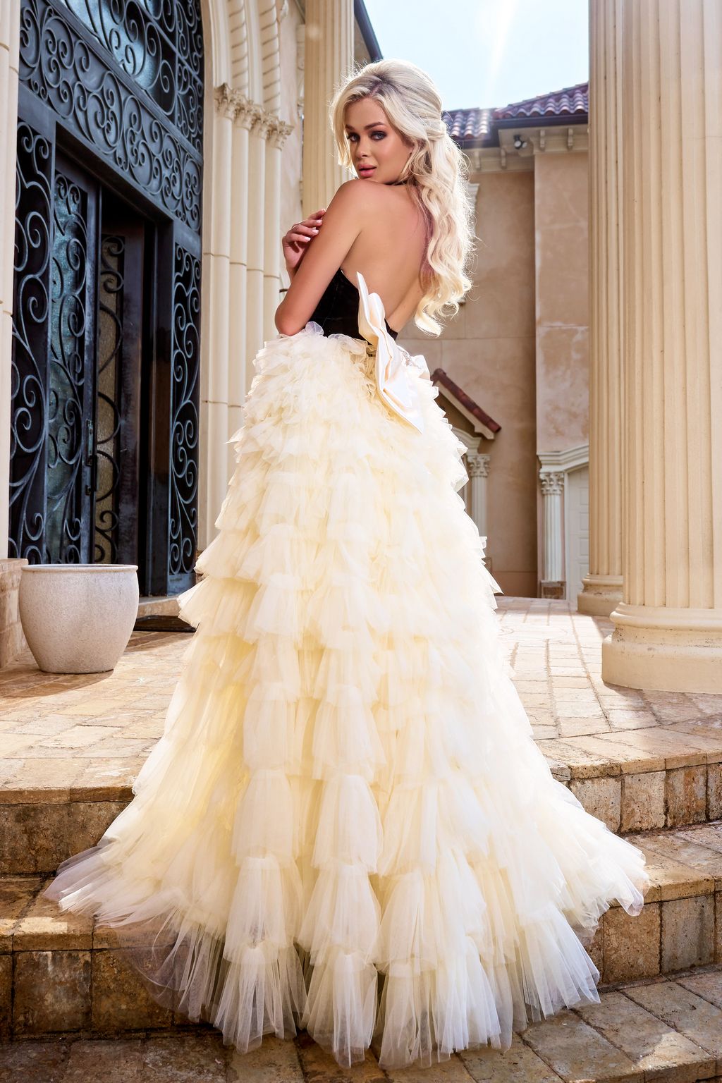 Portia and Scarlett PS24681 Formal Feathered Long Prom Dress