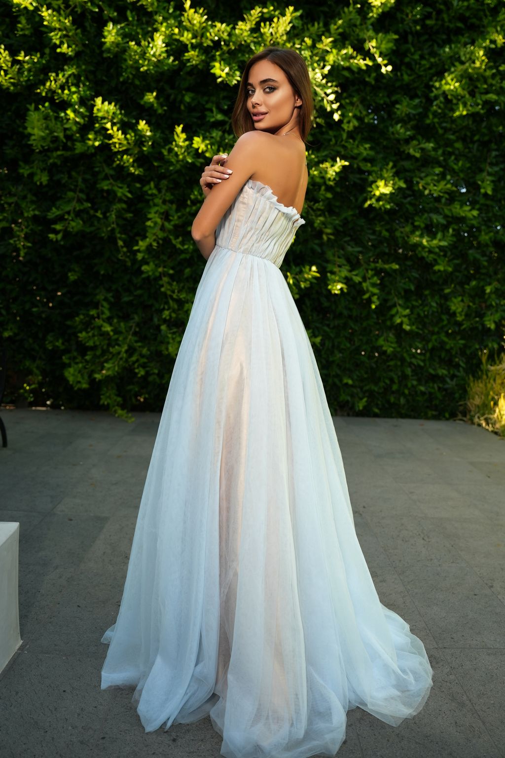 Blue/Nude Portia and Scarlett PS24695 Long Formal Prom Dress for $379.0