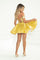 Cocktail Dresses Homecoming Ball Gown Short Metallic Cocktail Dress Yellow