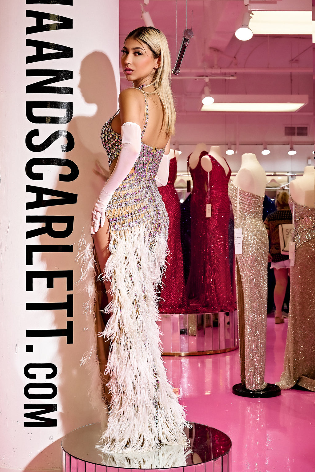 Portia and Scarlett PS24861C  Long Beaded Prom Dress