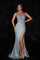 Prom Dresses Fitted Sequin Long Slit Formal Prom Dress Silver
