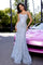 Prom Dresses  Long Formal Beaded Lace Prom Dress Cinderella Blue AB