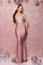 Prom Dresses Fitted Applique Long Formal Beaded Prom Dress Mauve
