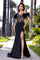 Prom Dresses Fitted Long Forma Feather Corset Lace Prom Dress Black