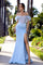 Prom Dresses Fitted Long Forma Feather Corset Lace Prom Dress Blue
