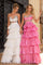 Prom Dresses Two Piece Long Beaded Ball Gown Prom Dress Pink