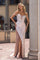Prom Dresses Fitted Long Corset Formal Beaded Lace Prom Dress White/Nude