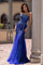 Prom Dresses Mermaid Long Formal Beaded Corset Prom Dress Cobalt