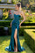 Prom Dresses Fitted Corset Prom Long Beaded Formal Dress Teal