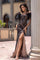 Prom Dresses Long Formal Lace Feather Evening Prom Dress Black