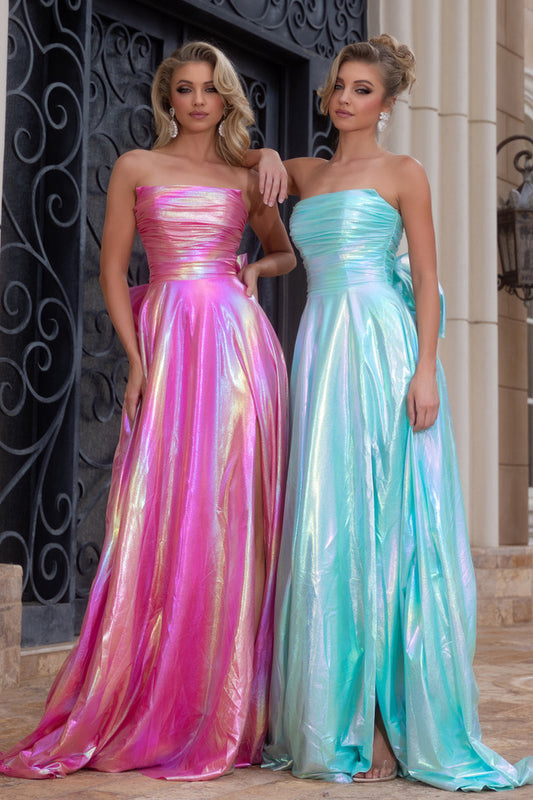 Prom Dresses Prom Long A Line Mettalic Formal Dress Aqua