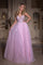 Prom Dresses Beaded Ball Gown Long Prom Dress Pink
