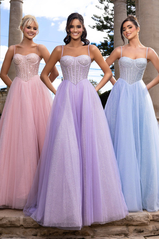 Blue Portia and Scarlett PS25311 Long Ball Gown Layered Formal Prom ...