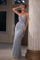 Prom Dresses Prom Fitted Long Corset Beaded Formal Dress Silver