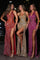 Prom Dresses Formal Prom Long Fitted Slit Dress Gold