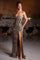 Prom Dresses Prom Long Fitted Slit Formal Evening Dress Black/Gold