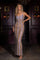 Prom Dresses Long Formal Fitted Fringe Prom Dress Silver/Nude