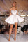 Cocktail Dresses Fitted Short Cocktail Overskirt Dress White