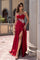 Prom Dresses Long A Line Formal Corset Overskirt Prom Dress Red