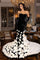 Prom Dresses Long Applique Formal Corset Velvet Prom Dress Black/Cream