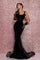 Prom Dresses Long Fitted Formal Lace Velvet Prom Dress Black