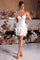 Cocktail Dresses Mini Cocktail Short Fitted Dress White