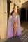 Prom Dresses Long Fitted Formal Slit Prom Dress Lilac
